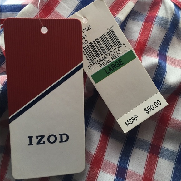 🐲Blue& red strip short sleeve shirt 🐲 - Picture 2 of 3